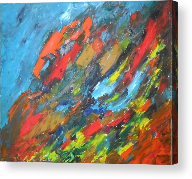 Flash Fire Acrylic Print featuring the painting Flash Fire by Esther Newman-Cohen