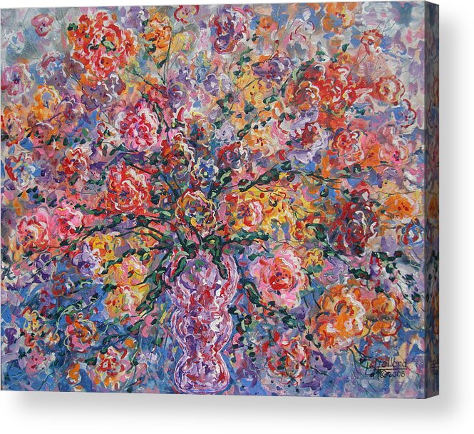 Painting Acrylic Print featuring the painting Floral Melody by Leonard Holland