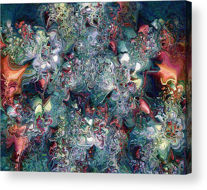 Abstract Acrylic Print featuring the digital art Floralia by Charmaine Zoe