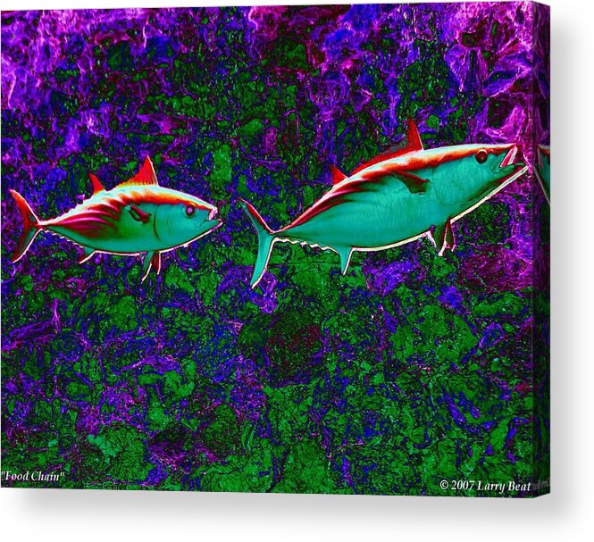 Fish Acrylic Print featuring the digital art Food Chain by Larry Beat