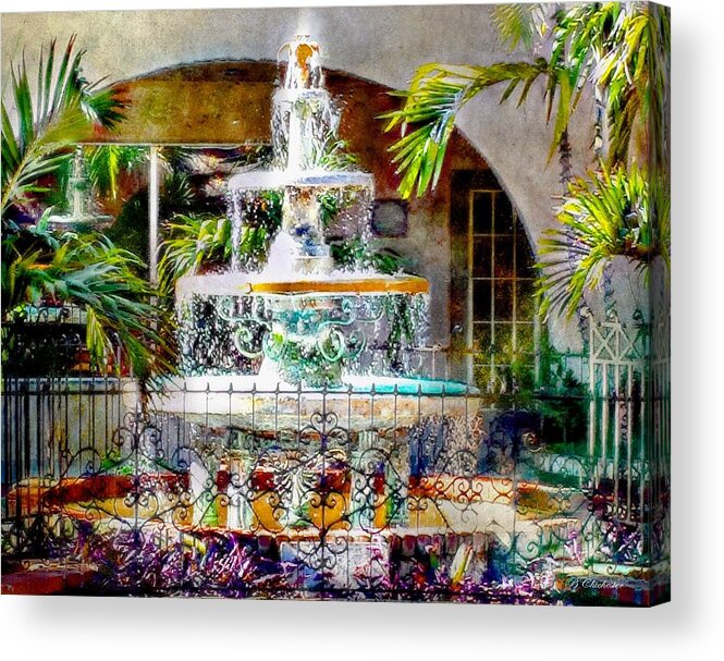 Fountain Acrylic Print featuring the painting Fountain of Water by Barbara Chichester