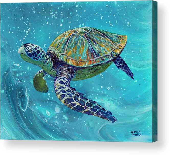 Sea Turtle Acrylic Print featuring the painting Free Spirit by Darice Machel McGuire
