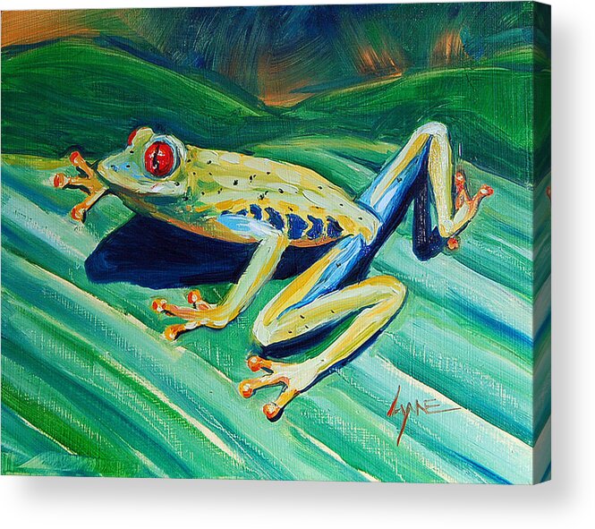 Rare Acrylic Print featuring the painting Frog by Lynne Haines