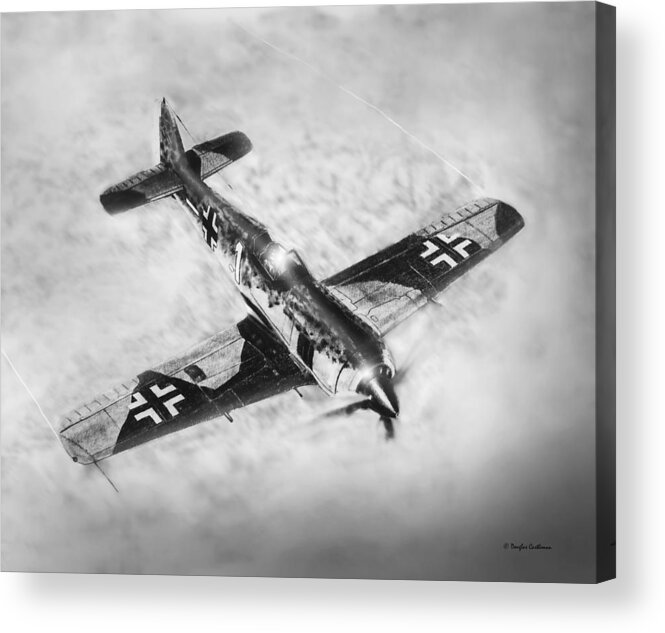 Luftwaffe Acrylic Print featuring the drawing Fw-109a by Douglas Castleman