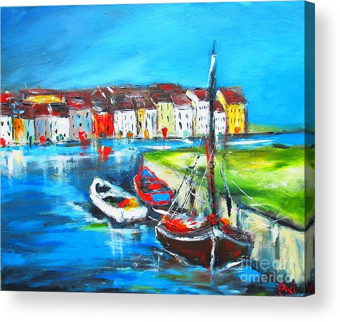 Galway City Acrylic Print featuring the painting Paintings Of Galway City Ireland by Mary Cahalan Lee - aka PIXI