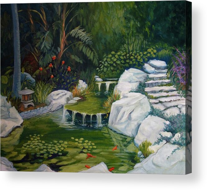 Garden Acrylic Print featuring the painting Garden Retreat by Jeanette Jarmon