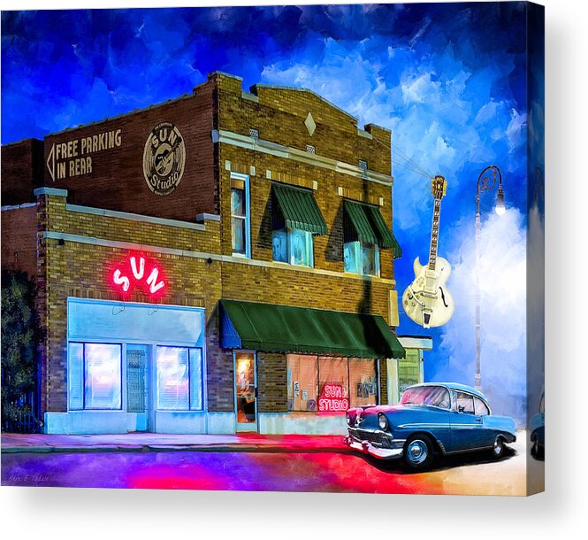 Sun Studio Acrylic Print featuring the mixed media Ghosts of Memphis - Sun Studio by Mark Tisdale