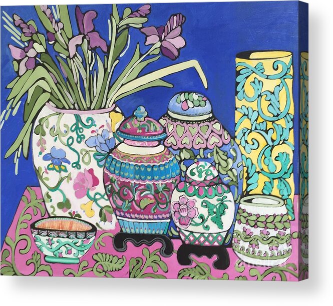 Ginger Jars Acrylic Print featuring the painting Ginger Jars by Rosemary Aubut