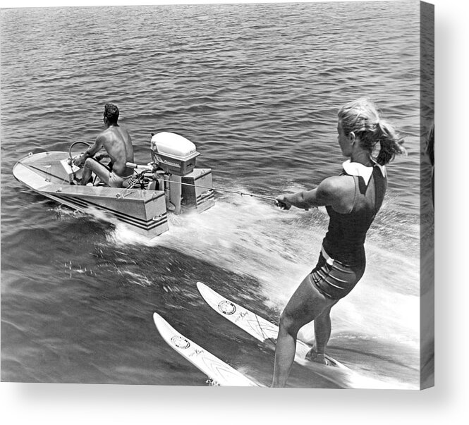 1960s Acrylic Print featuring the photograph Girl Water Skiing by Underwood Archives