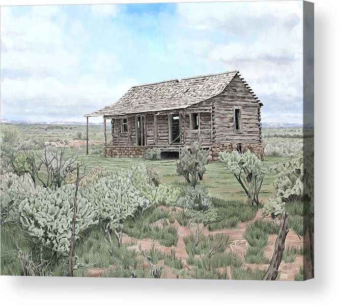 Cabin Acrylic Print featuring the digital art Glade Park Spring by Rick Adleman