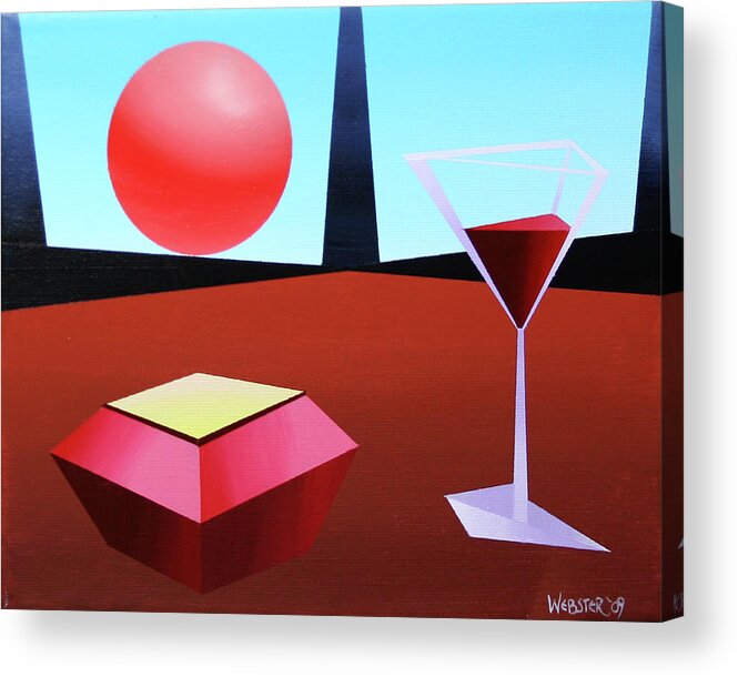 Abstract Acrylic Print featuring the painting Glass of Wine on Planet X by Mark Webster