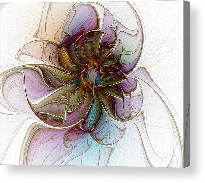 Digtital Art Acrylic Print featuring the digital art Glass Petals by Amanda Moore