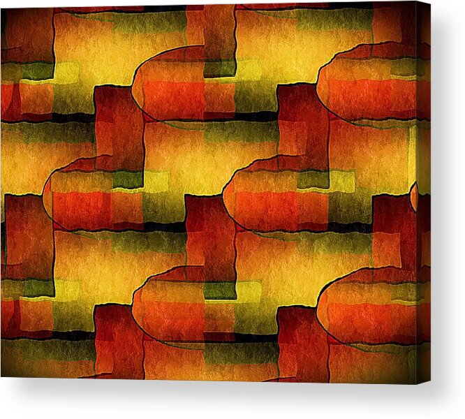 Glowing Acrylic Print featuring the digital art Glowing Ember Abstract by Terry Mulligan