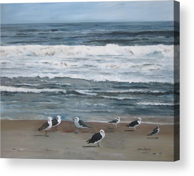 Ocean Acrylic Print featuring the painting Going The Wrong Way by Paula Pagliughi