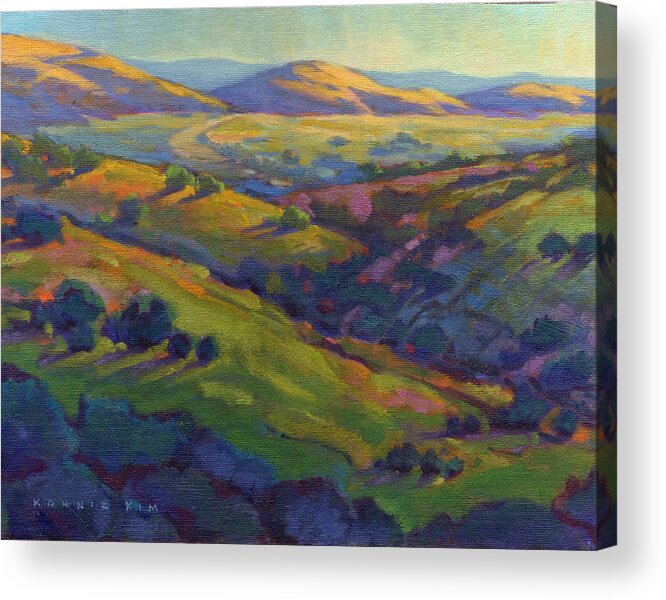 California Acrylic Print featuring the painting Golden Hills by Konnie Kim