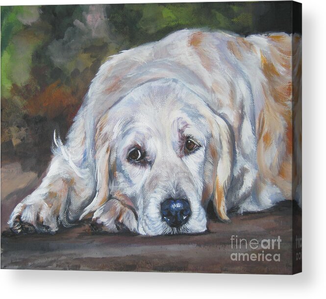 Golden Retriever Acrylic Print featuring the painting Golden Retriever Resting by Lee Ann Shepard