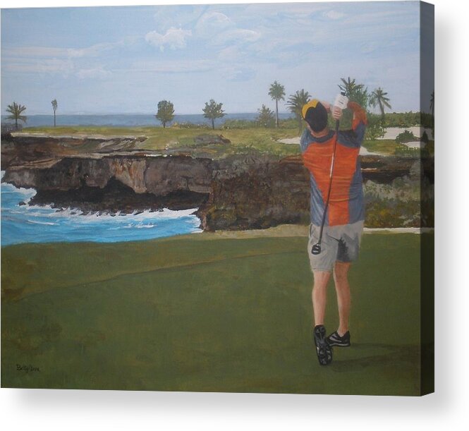 Golf Acrylic Print featuring the painting Golf Day by Betty-Anne McDonald