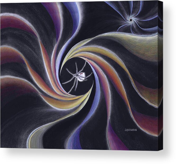 Nature Acrylic Print featuring the painting Grandmother Spider Weaving the Universe by Robin Aisha Landsong