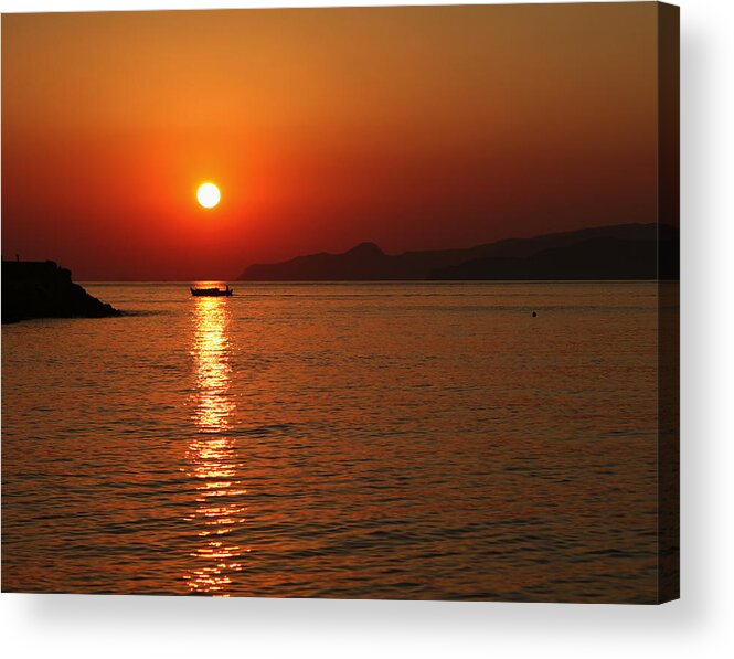 Sunrise Acrylic Print featuring the photograph Greek sunrise by Paul Cowan
