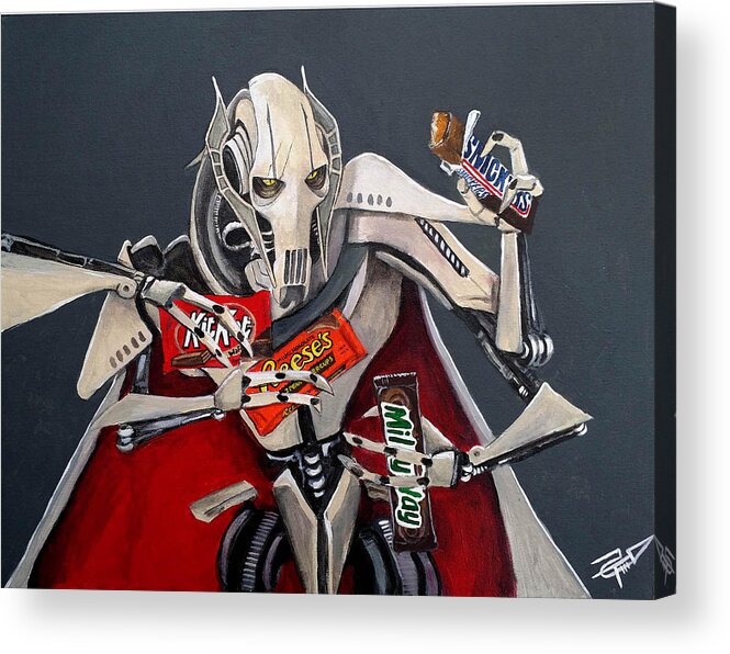 General Grevious Acrylic Print featuring the painting Grevious Cravings by Tom Carlton