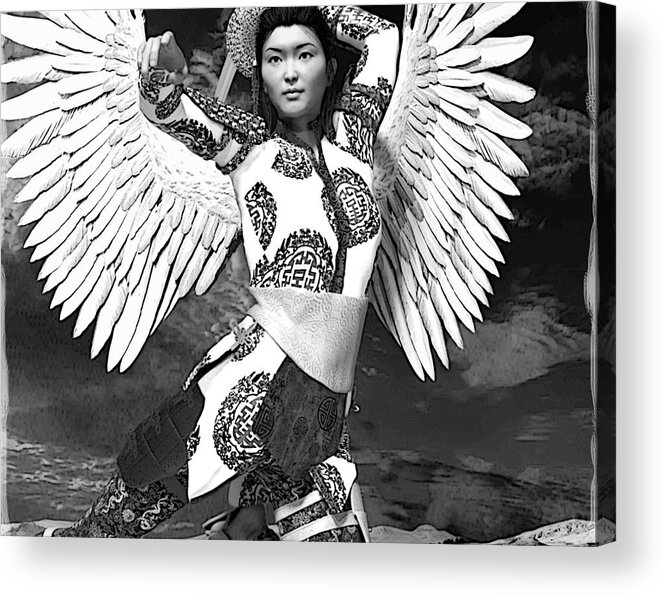 Guardian Angel Acrylic Print featuring the painting Guardian Angel 7 by Suzanne Silvir