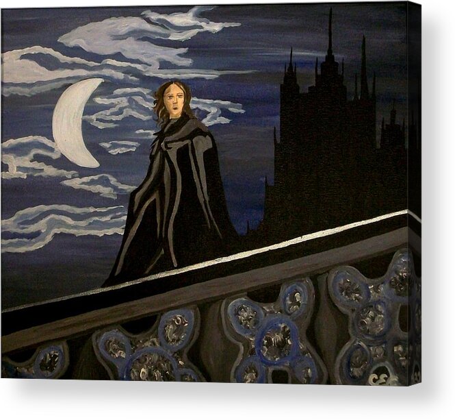 Night Acrylic Print featuring the painting Guardian by Carolyn Cable