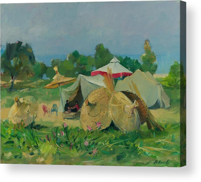 Gypsies Acrylic Print featuring the painting Gypsies by Buron Kaceli