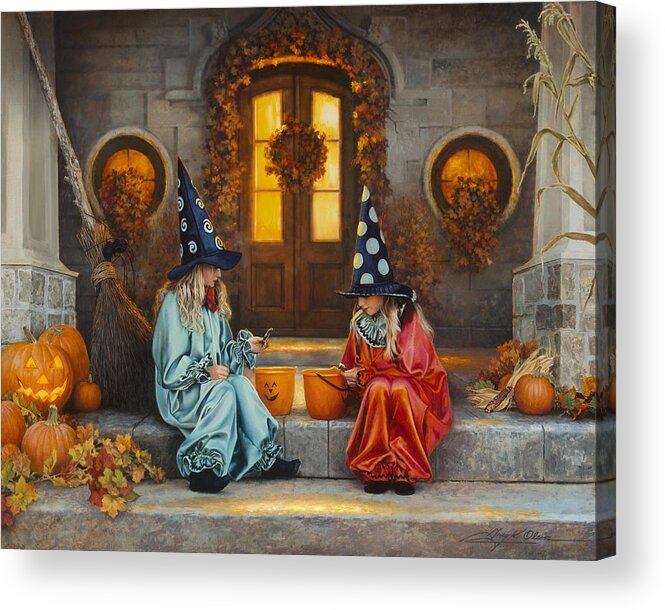 Halloween Acrylic Print featuring the painting Halloween Sweetness by Greg Olsen