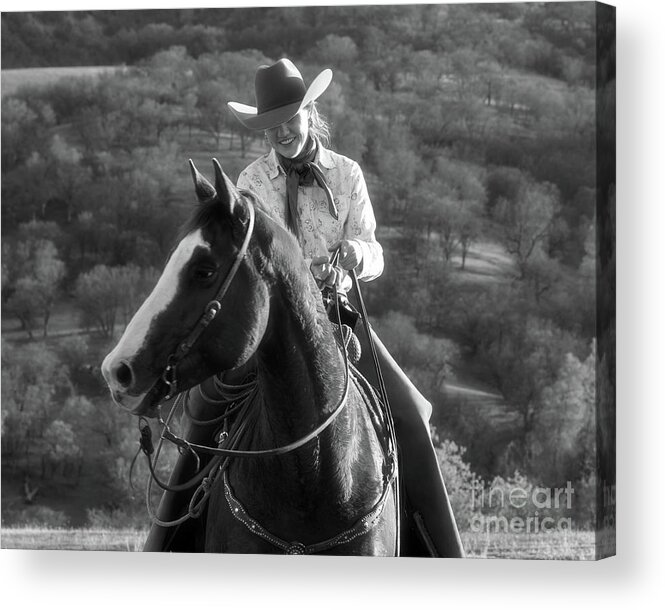 Cowgirls Acrylic Print featuring the photograph Happy Cowgirl by Ana V Ramirez