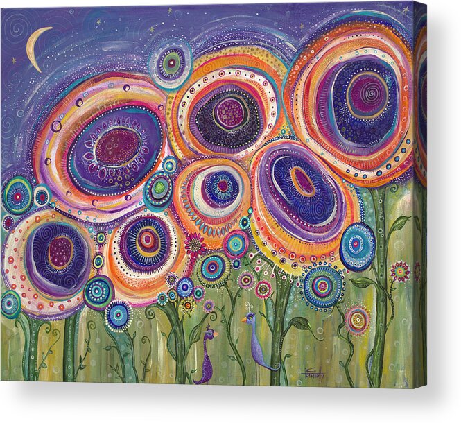 Flowers Acrylic Print featuring the painting Happy Dance by Tanielle Childers