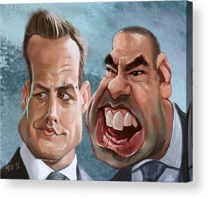 Suits Acrylic Print featuring the painting Harvey and Louis by Arie Van der Wijst
