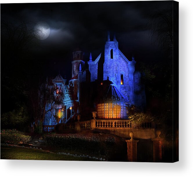 Magic Kingdom Acrylic Print featuring the photograph Haunted Mansion at Walt Disney World by Mark Andrew Thomas