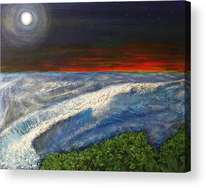 Beaches Acrylic Print featuring the painting Hawiian View by Michael Cuozzo