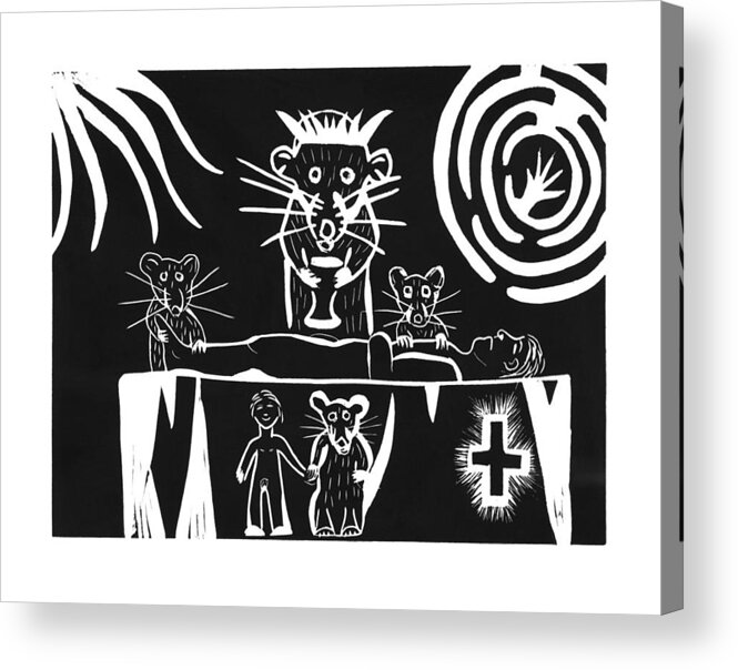 Rat Acrylic Print featuring the drawing Healers by Dawn Boswell Burke