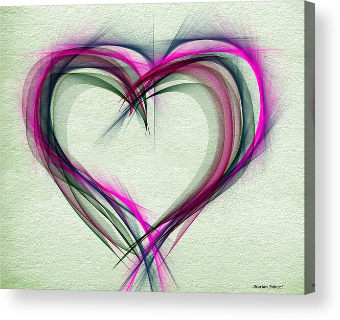 Heart Acrylic Print featuring the digital art Heart of Many Colors by Marian Lonzetta