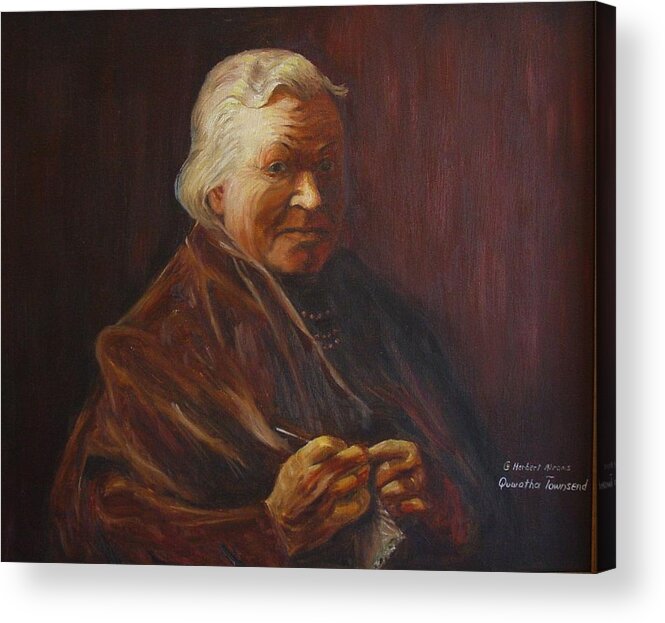 Woman Acrylic Print featuring the painting Herbert Abrams Mother by Quwatha Valentine