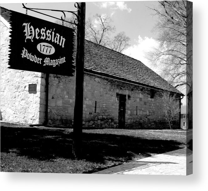 Hessian Acrylic Print featuring the photograph Hessian Powder Magazine by Jean Macaluso