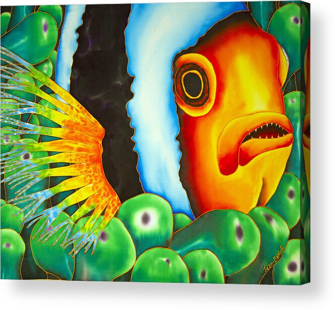 Fish Art Acrylic Print featuring the painting Hidden Clownfish by Daniel Jean-Baptiste