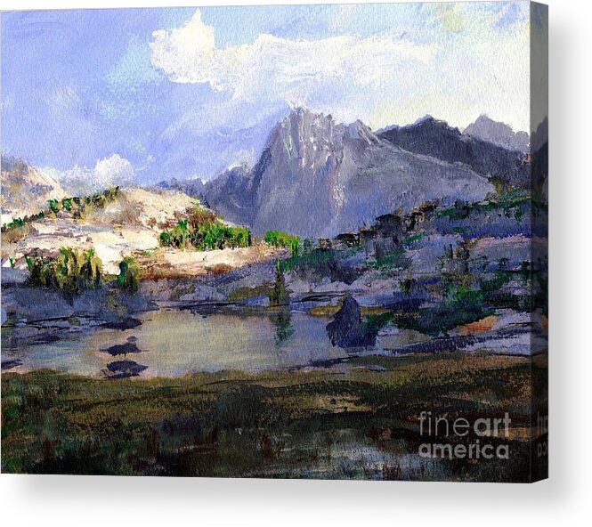 Mountain Acrylic Print featuring the painting High Lake by Randy Sprout