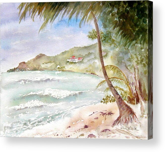Tortola Acrylic Print featuring the painting High Surf at Brewers by Diane Kirk
