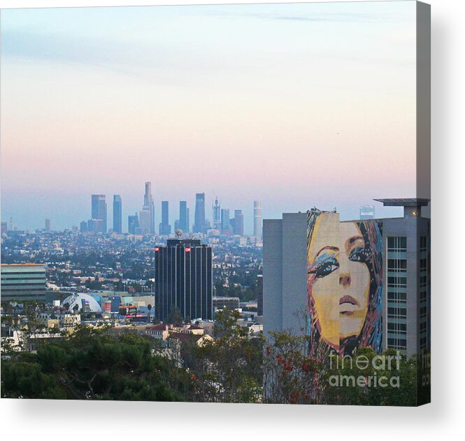Hollywood Hills Acrylic Print featuring the photograph Hollywood View from Yamashiro's by Cheryl Del Toro