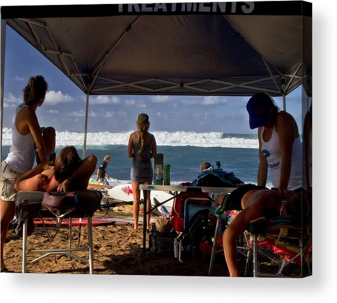 Hawaii Acrylic Print featuring the photograph Hookipa Windsurf Contest 2012 by Waterdancer 
