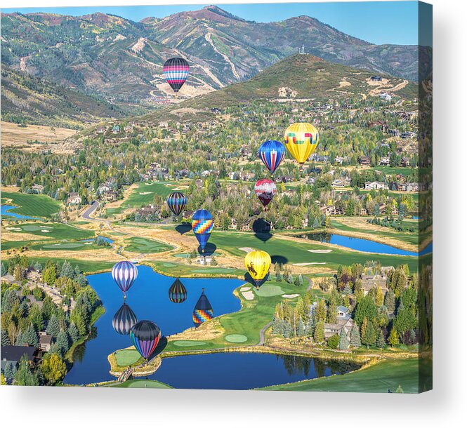 Hot Air Balloon Acrylic Print featuring the photograph Hot Air Balloons Over Park City by James Udall