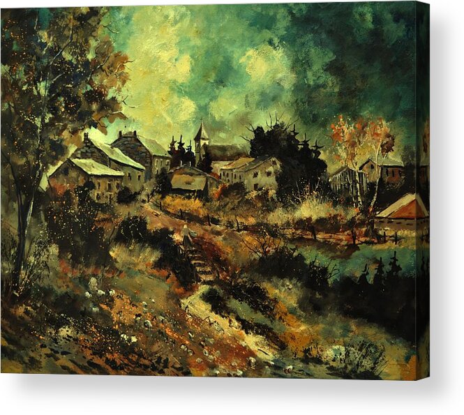 Landscape Acrylic Print featuring the painting Houdremont by Pol Ledent
