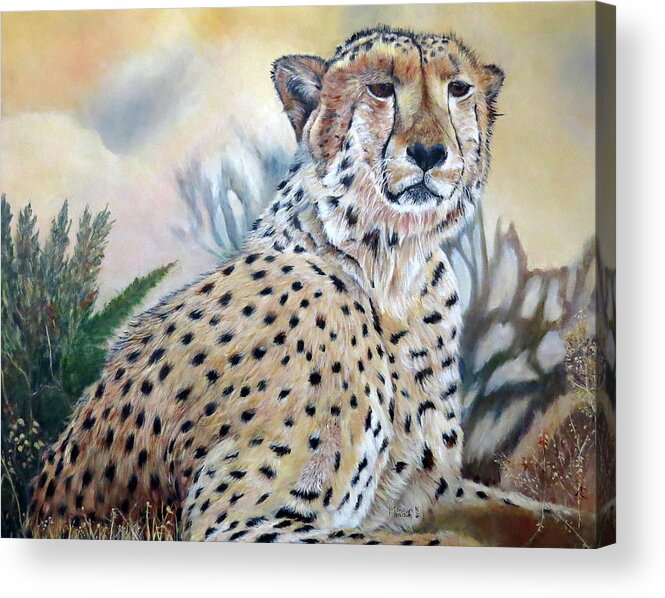 Cheetah Acrylic Print featuring the painting I am Cheetah 2 by Marilyn McNish