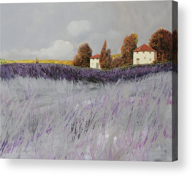 Lavender Acrylic Print featuring the painting I Campi Di Lavanda by Guido Borelli