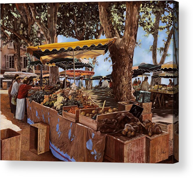 St Paul Acrylic Print featuring the painting il mercato di St Paul by Guido Borelli
