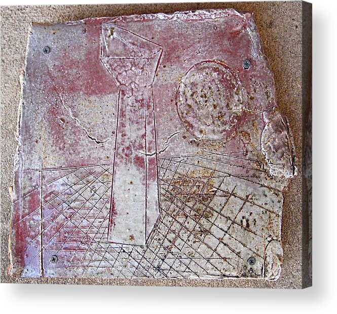 Stoneware Acrylic Print featuring the relief Imagined Landscape by Stephen Hawks