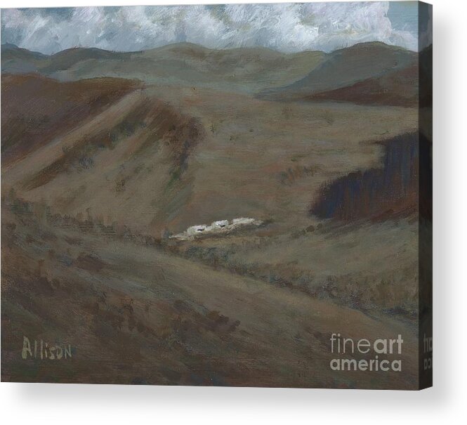 Landscapes Acrylic Print featuring the painting Indian Lodge - A View from the Top Ft. Davis, TX by Allison Constantino