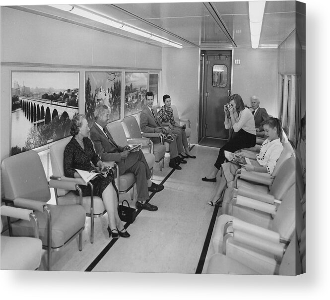Passenger Acrylic Print featuring the photograph Inside Lounge Car - 1958 by Chicago and North Western Historical Society